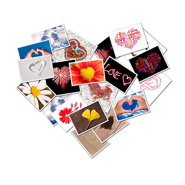 Heart photos collage in the shape of a heart Heart photos collage in the shape of a heart. heart shape photos stock pictures, royalty-free photos & images