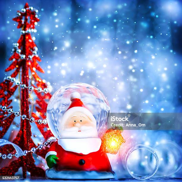 Cute Snow Globe Santa Stock Photo - Download Image Now - Bright, Celebration, Christmas