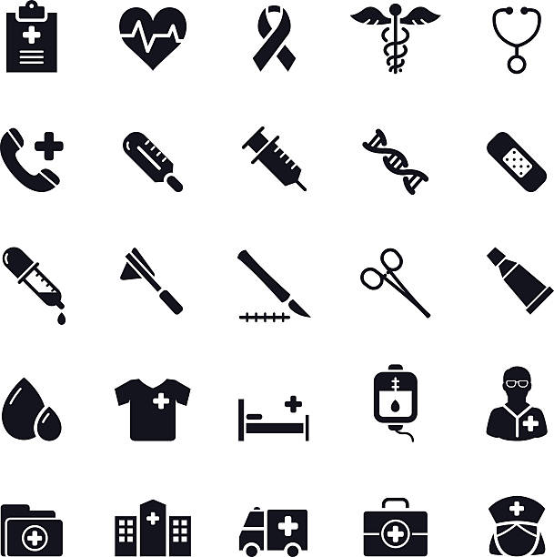 Medical Icons Set 1 Medical Icons Vector illustration Set 1 caduceus medical symbol backgrounds stock illustrations