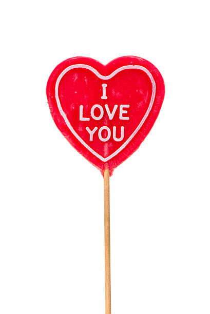 I Love You - Valentines day candy lolly.    Studio shot with a white background