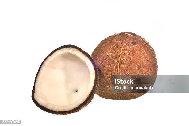 Coconut Isolated Stock Photo - Download Image Now - Brown, Circle, Coconut