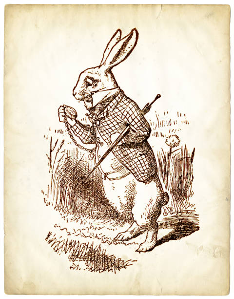 The White Rabbit looking at it's watch.