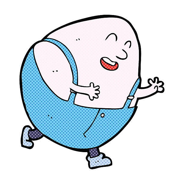 comic cartoon humpty dumpty egg character retro comic book style cartoon humpty dumpty egg character nursery rhyme clip art stock illustrations