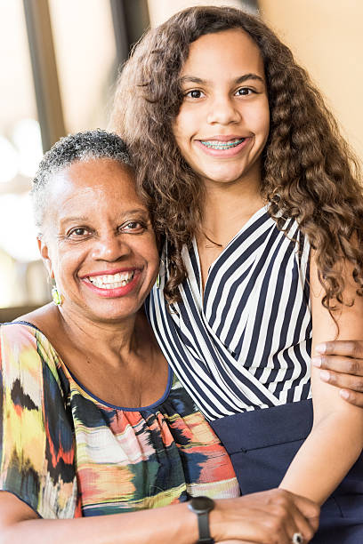 Grandmother and granddaughter