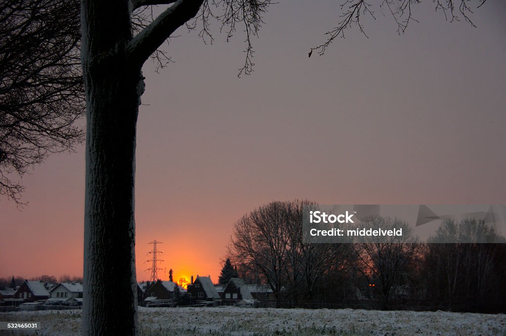 Winter sunset landscape Winter sunset landscape on a cold december day 2015 Stock Photo