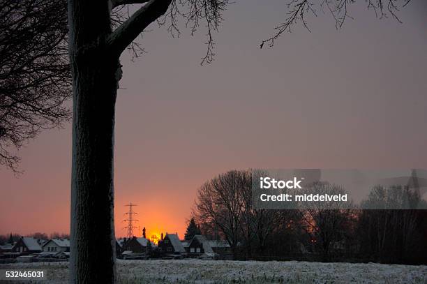 Winter Sunset Landscape Stock Photo - Download Image Now - 2015, Cold Temperature, Horizontal
