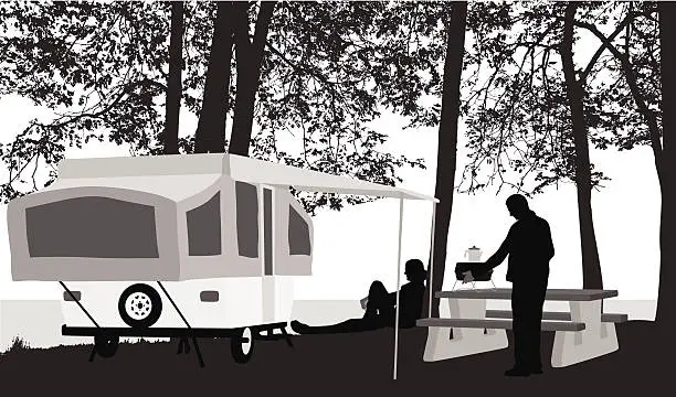 Vector illustration of camper