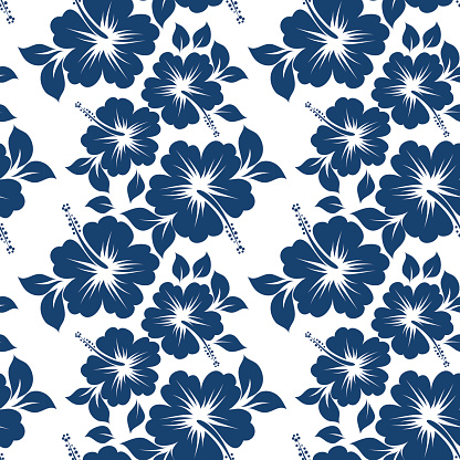 Hibiscus seamless pattern