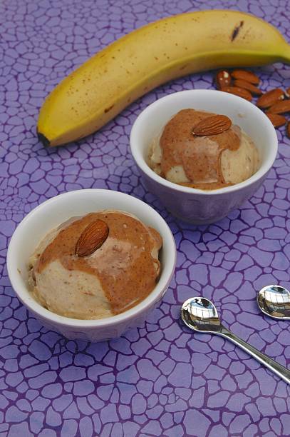 istock Banana Peanut Butter Ice Creams with Almond Nuts 532468447
