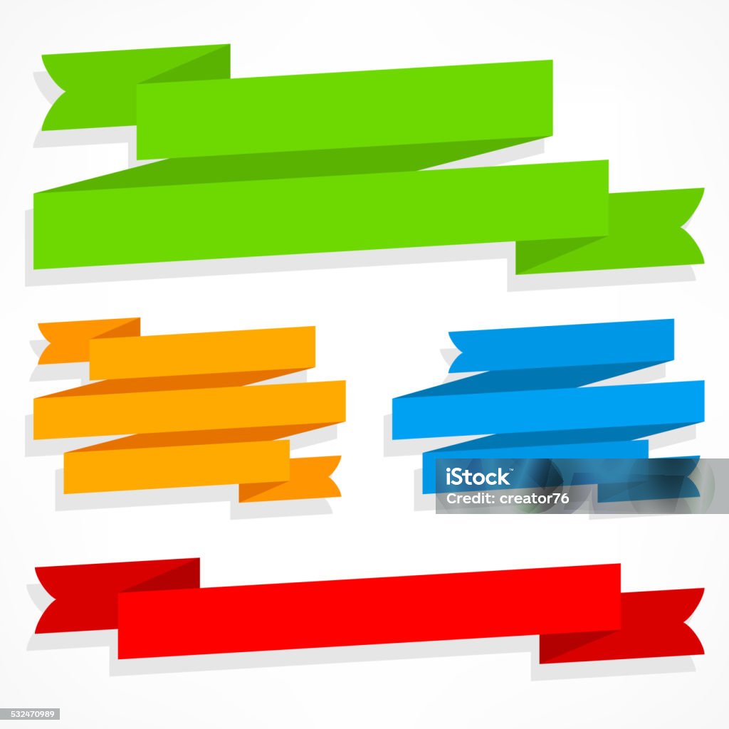 Colour Ribbons Set Color Ribbons Set Stock Illustration - Download Image Now - 2015, Arrow ...