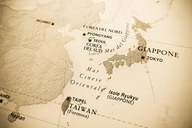 日本のマップ - 台湾 ストックフォトと画像