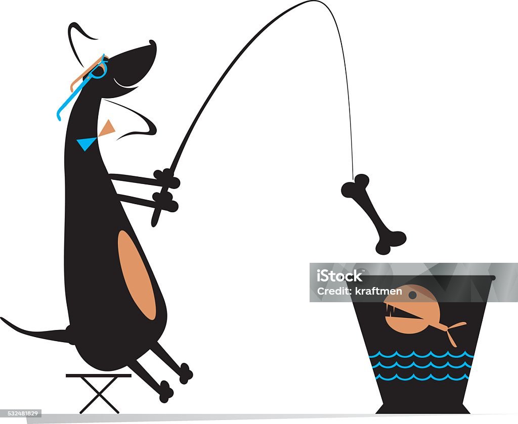 Funny Fishing Stock Illustration - Download Image Now - 2015, Animal, Back  Lit - iStock