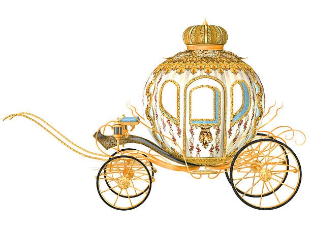 fairy tale carriage, isolated on the white background stock photo