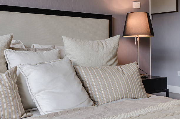 istock luxury bedroom with lamp on table 532483493