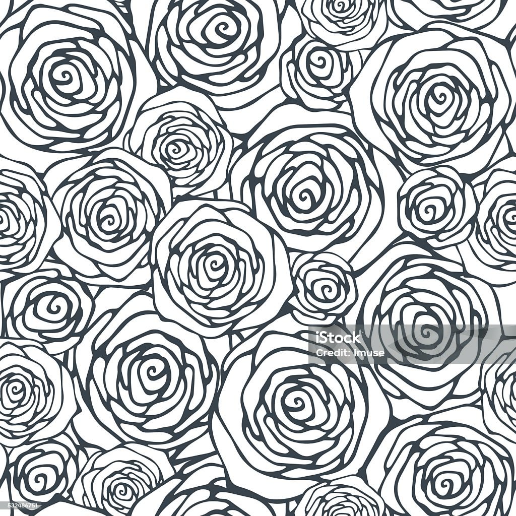 Seamless pattern with decorative roses Vector illustration. Template for decoration and design 2015 stock vector
