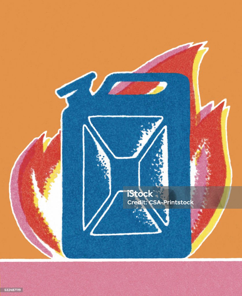 Vector File Fire Can Gas Can On Fire Stock Illustration - Download Image Now - 2015, Danger ...