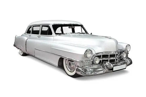 Cadillac fleetwood 1951 isolated on white.