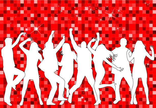 ilustraciones, imágenes clip art, dibujos animados e iconos de stock de baile people silhouettes - headphones party little boys dancing