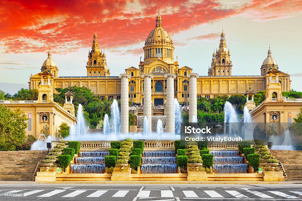 National Museum in Barcelona National Museum in Barcelona,Placa De Espanya,Spain. Barcelona - Spain Stock Photo