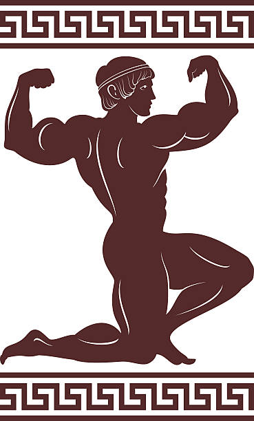 олимпийский спортсмен вектор - olympic athlete muscular build winning stock illustrations