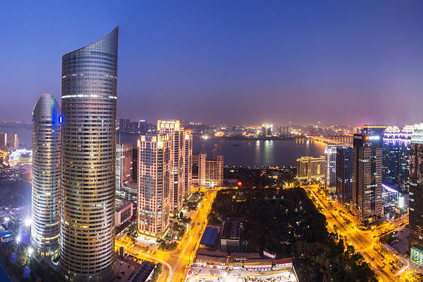 istock Urban cityscape, skyscraper at night 532521283