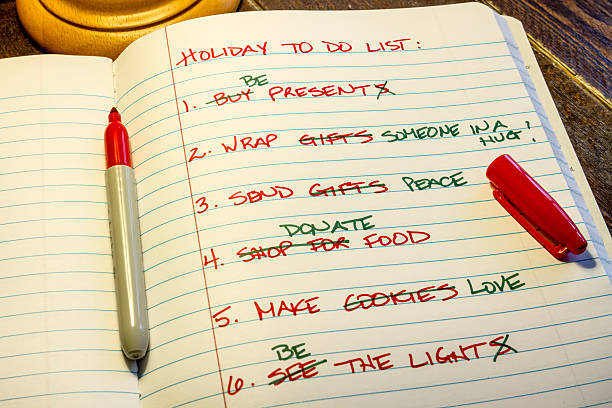 Holiday To Do List stock photo