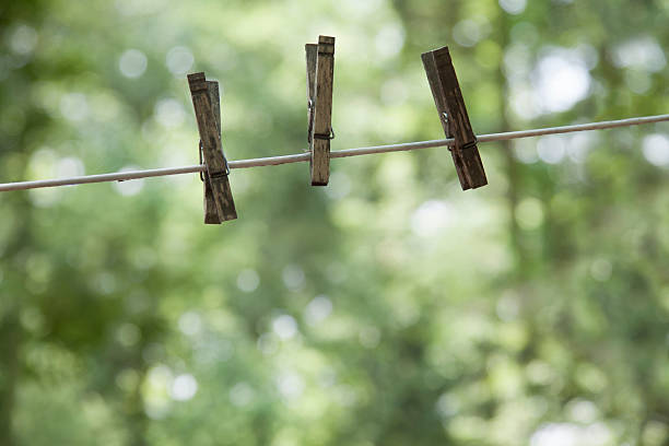 istock Clothespins on Outdoor Clothesline 532523405