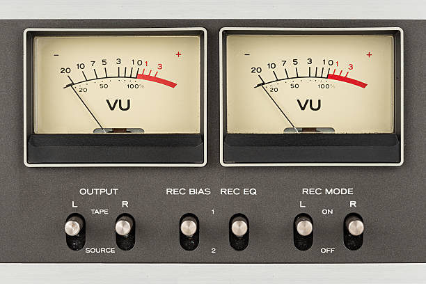 retro audio-displays - vu meter stock-fotos und bilder