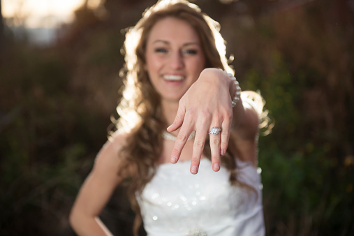 A beautiful bride on her wedding day.