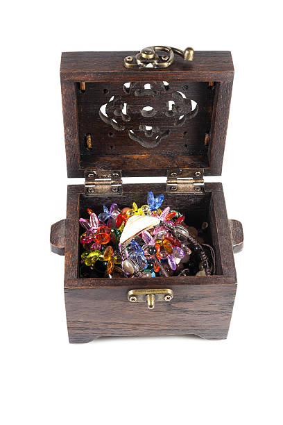 istock Wooden jewelry box on white background. 532523751