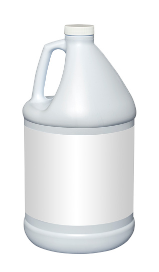 White gallon plastic jug, isolated with clipping path