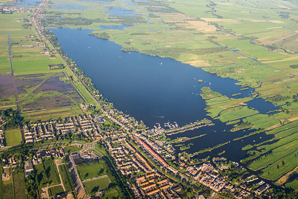 istock Aerial view over the lake. Amsterdam suburbs 532529743
