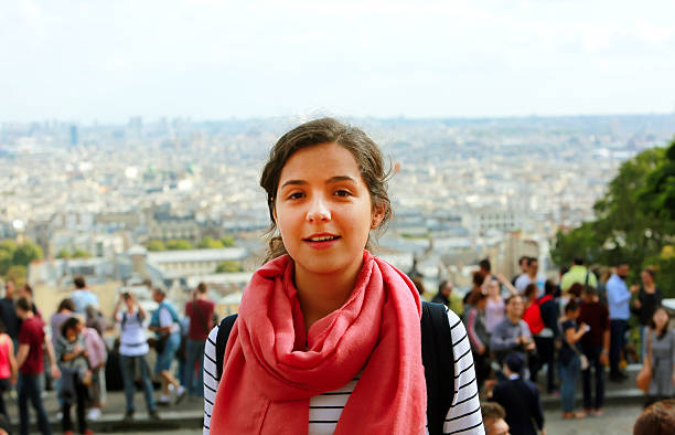 istock Happy beautiful girl on Montmartre 532530423
