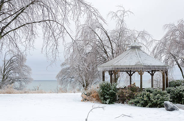Frozen winter landscape stock photo