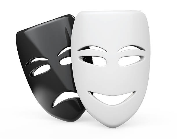 Tragicomic Theater Masks. Sad and Smile masks Tragicomic Theater Masks. Sad and Smile masks on a white background tragicomedy stock pictures, royalty-free photos & images