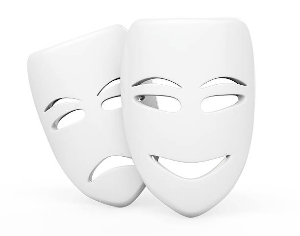 Tragicomic Theater Masks. Sad and Smile masks Tragicomic Theater Masks. Sad and Smile masks on a white background tragicomedy stock pictures, royalty-free photos & images