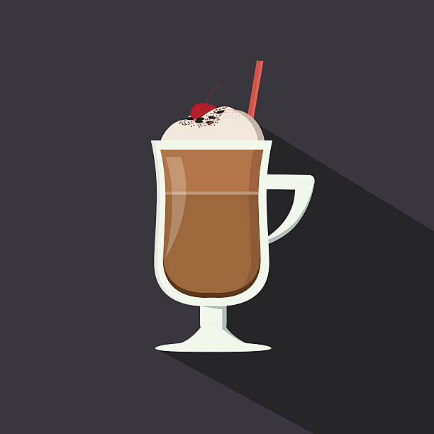 mleko czekoladowe do shake'ów. pojedyncze wektor. ilustracja - milk shake coffee latté cold stock illustrations