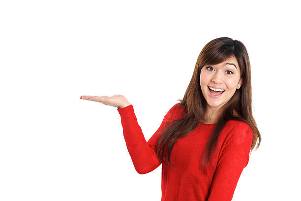 istock Surprised woman holding product 532546981
