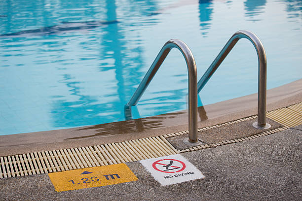istock swimming pool with  ladder and sign 532547082