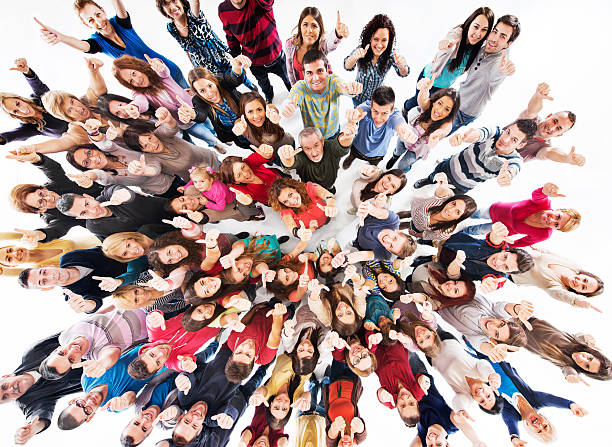 istock Large group of people showing thumbs up. 532547379
