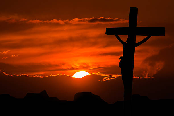 istock Silhouette Jesus and the  sunset 532548615