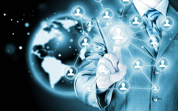 istock man hand pressing social media icon 532549755