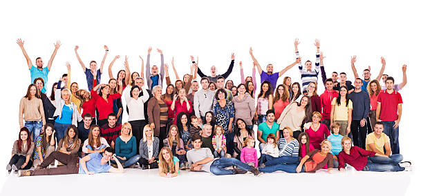 istock Large group of happy mixed-age people. 532551815