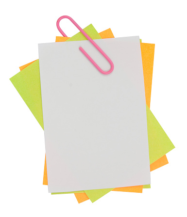 Multicolor Note Paper Multi Color Note With Red Paper Clip Stock Photo - Download Image Now ...