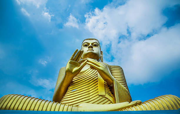 Golden Temple in Dambulla, Sri Lanka. stock photo