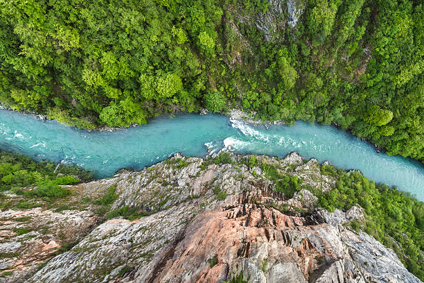 Tara canyon Tara river canyon in Montenegro, high angle view. montenegro stock pictures, royalty-free photos & images