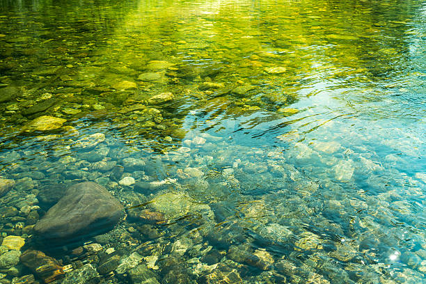 istock Rippling water with sunbeam and stones in the water 532561680