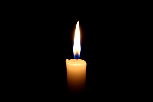 candle frame light on black background