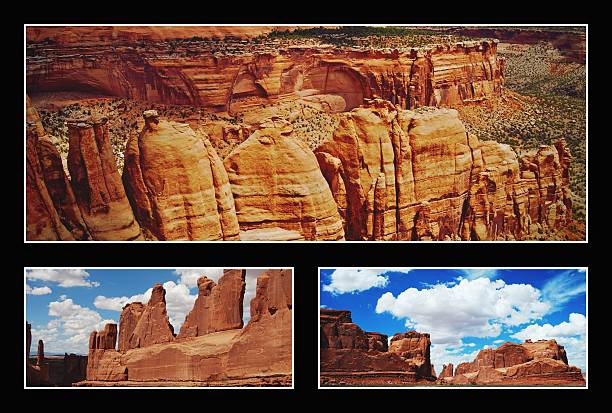 USA Colorado Travel collage - black background