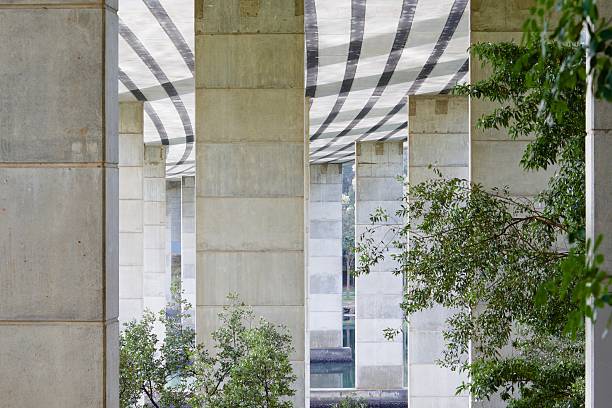 istock Concrete bridge pylons and trees 532564364